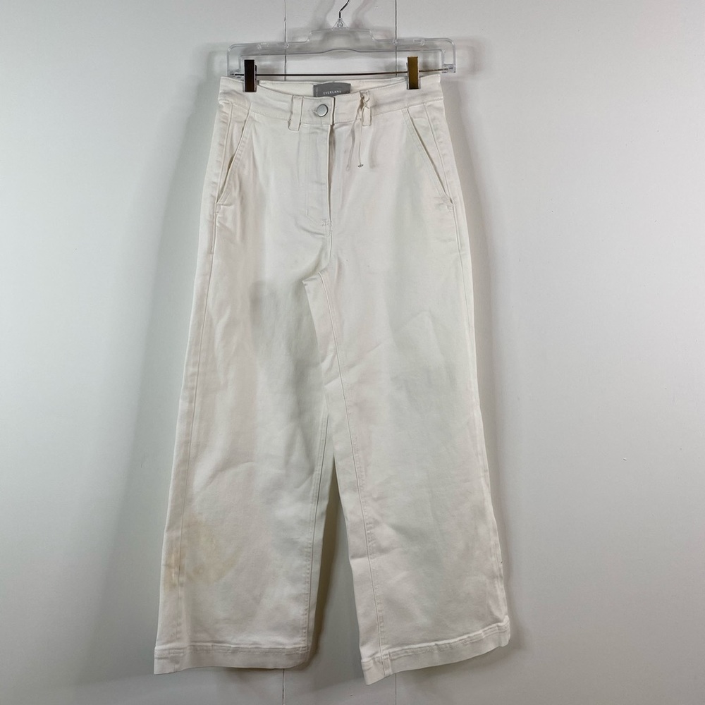 Everlane women’s white wide leg denim Sz 6